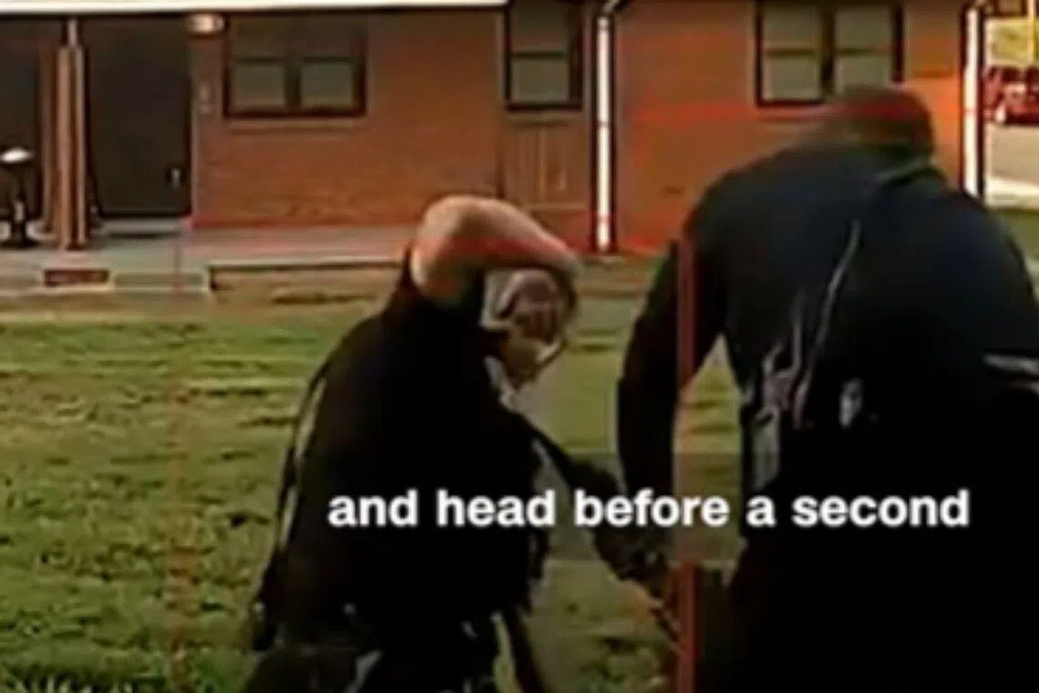 Officer charged after beating of woman is captured on doorbell video