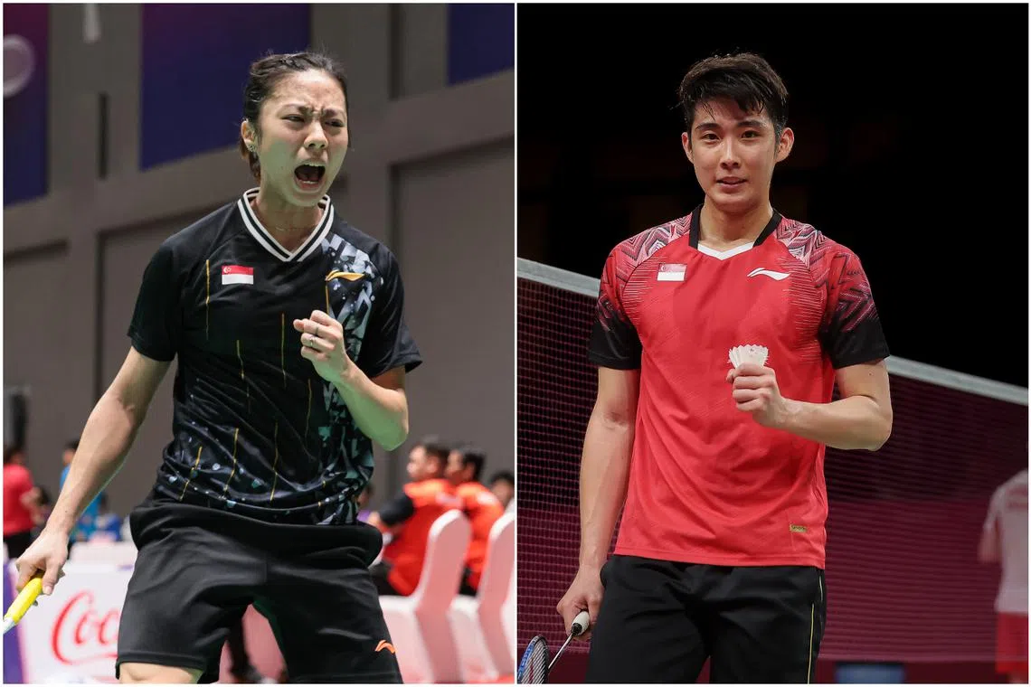 Yeo Jia Min (left) and Loh Kean Yew were eliminated from the Indonesia Open on June 14.