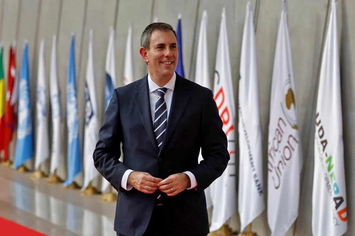 Australian Treasurer Jim Chalmers poses for a photograph as he arrives to attend a G20 finance ministers' and Central Bank governors' meeting at Gandhinagar, India, July 18, 2023. REUTERS/Amit Dave/File Photo