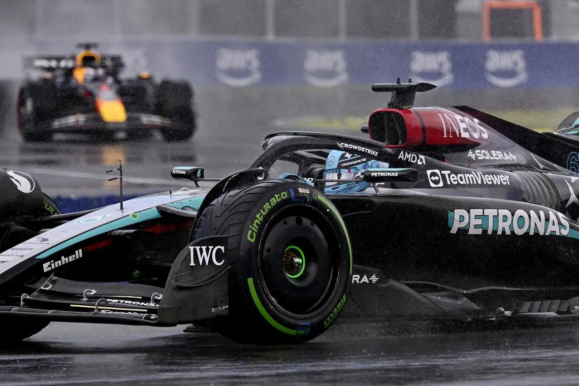Formula One F1 - Canadian Grand Prix - Circuit Gilles Villeneuve, Montreal, Canada - June 9, 2024 Mercedes' George Russell in action during the race REUTERS/Jennifer Gauthier