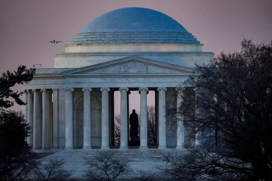 A view of the Jefferson Memorial, after President Trump recently put a statue of Thomas Jefferson in the Rose Garden at the White House in Washington, D.C., U.S., March 2, 2026. REUTERS/Ken Cedeno