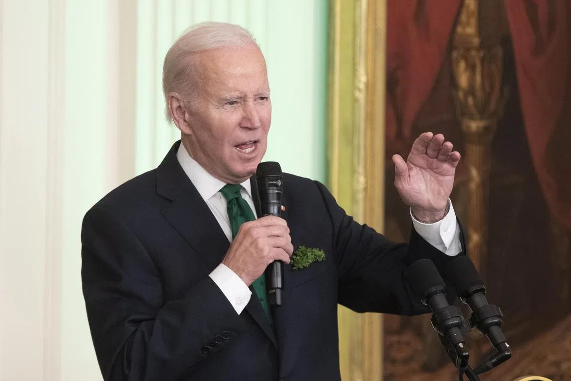 US President Joe Biden (above) says the ICC's arrest warrant for Russian leader Vladimir Putin "makes a very strong point".