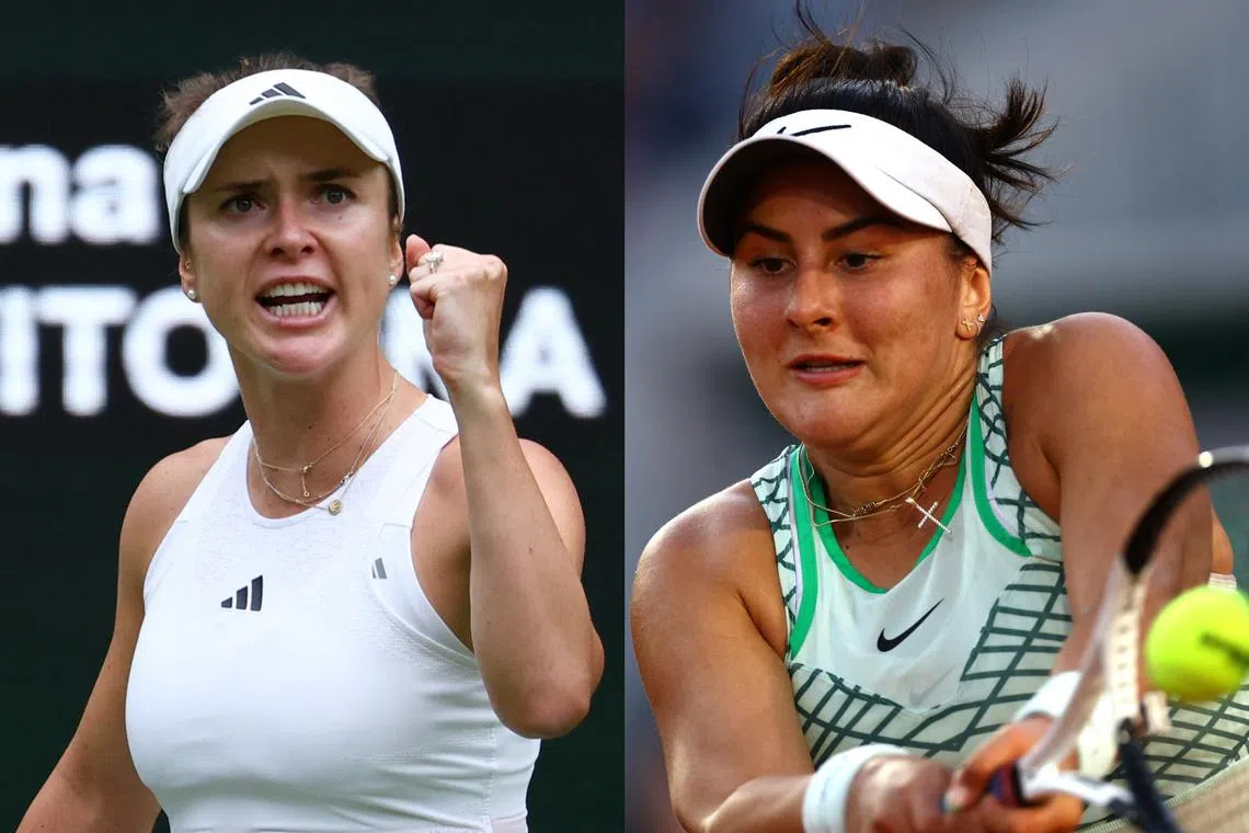 Elina Svitolina (left) reached the semi-finals of Wimbledon earlier this month, while Bianca Andreescu reached the third round.