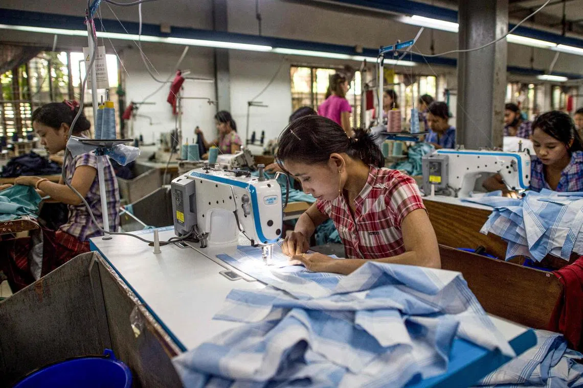 As civil war pounds Myanmar's economy and drives up prices, the garment industry is a rare bright spot in an economy crippled by the military's 2021 coup.  
