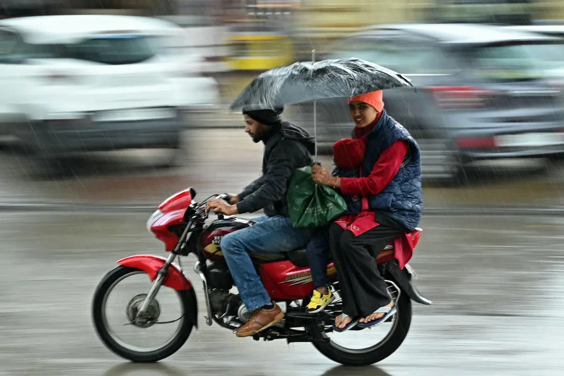 The monsoon season usually begins in June in southern India. 