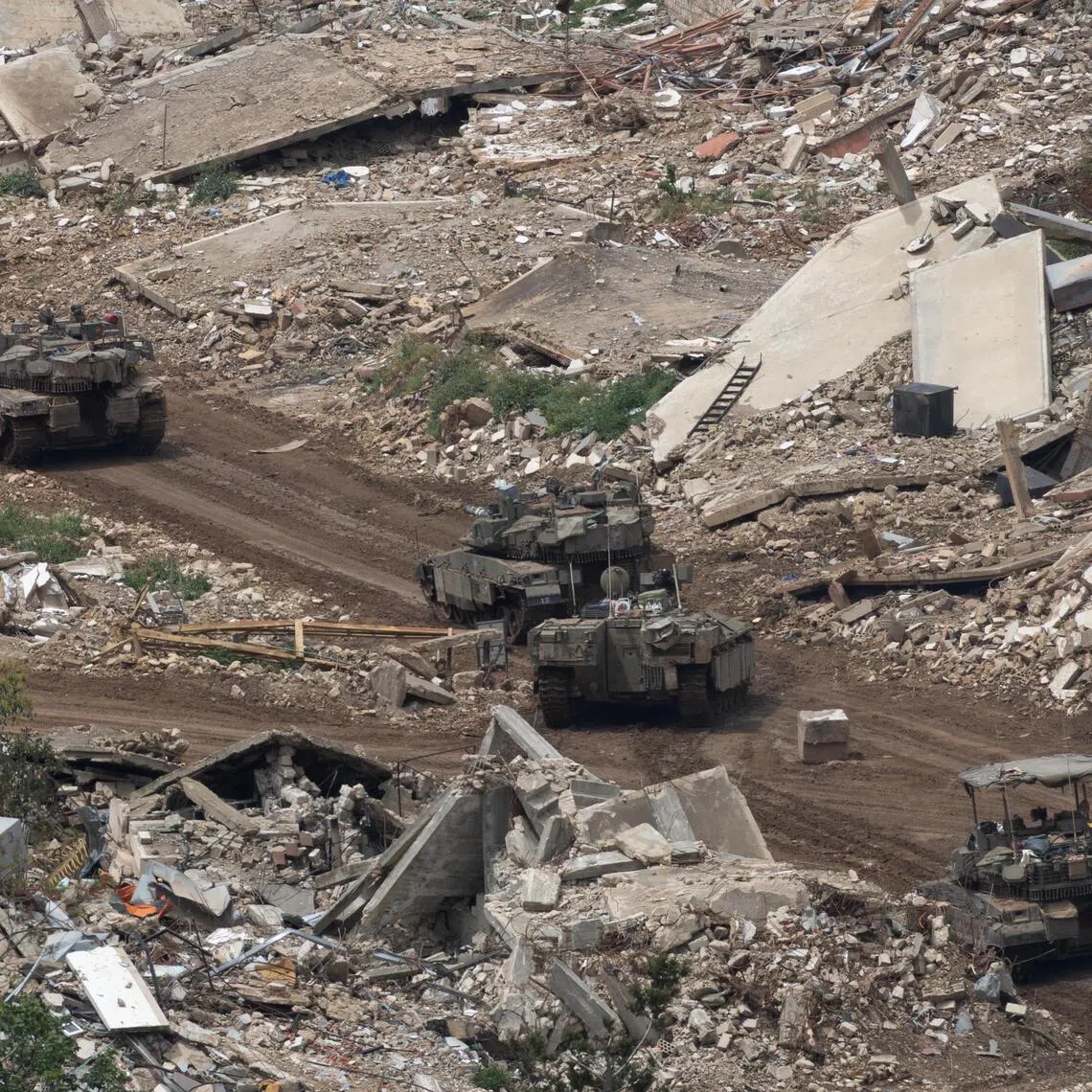 Israeli troops maneuver on the Lebanese side of the border on May 4, 2026.