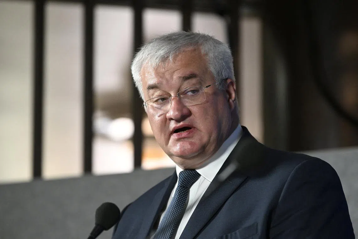 Minister for Foreign Affairs of Ukraine Andrii Sybiha attends a press conference during the Helsinki+50 OSCE conference in Helsinki, Finland, July 31, 2025.  Lehtikuva/Mikko Stig/via REUTERS/File Photo