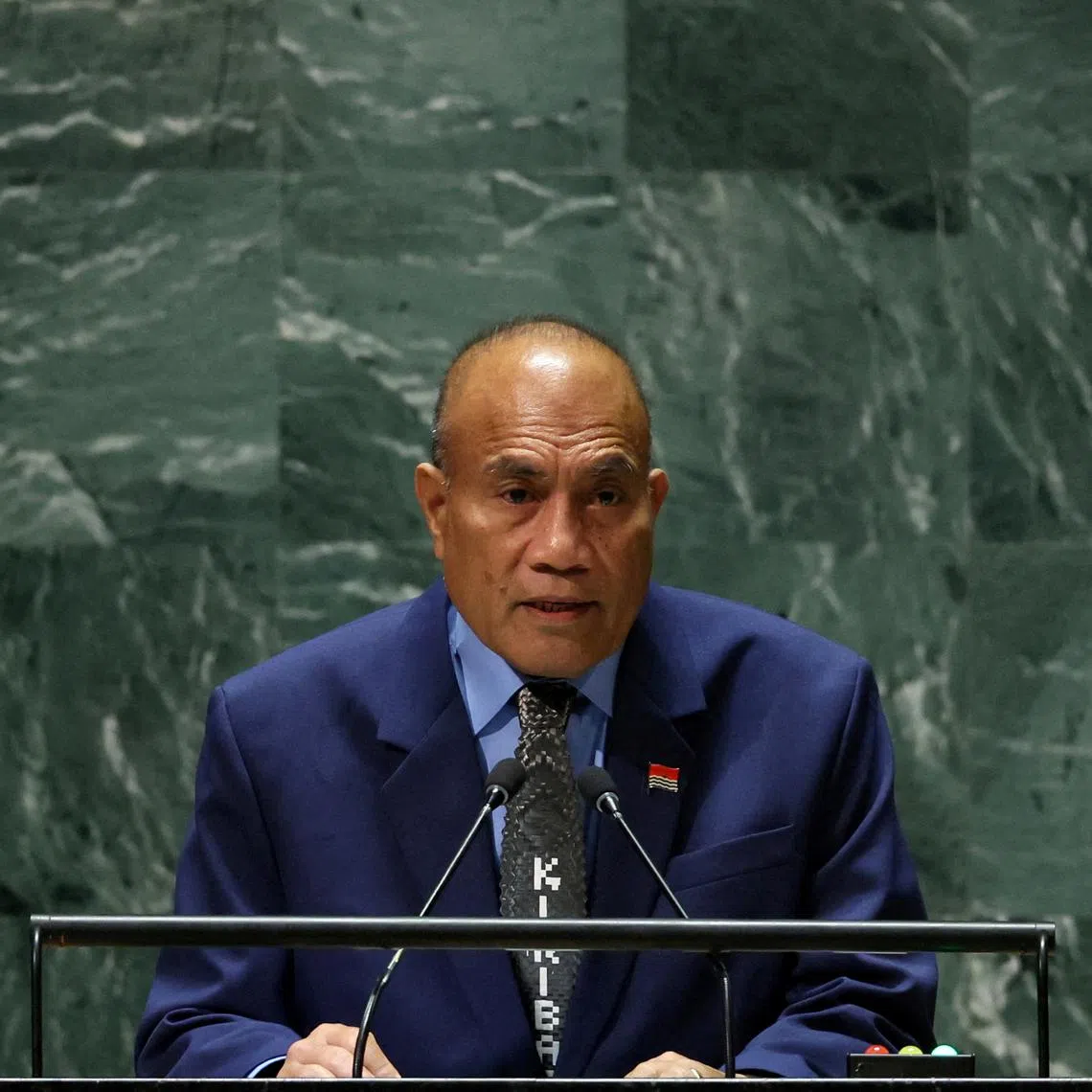 FILE PHOTO: President of Kiribati Taneti Maamau addresses the 78th Session of the U.N. General Assembly in New York City, U.S., September 21, 2023. REUTERS/Brendan McDermid/File Photo
