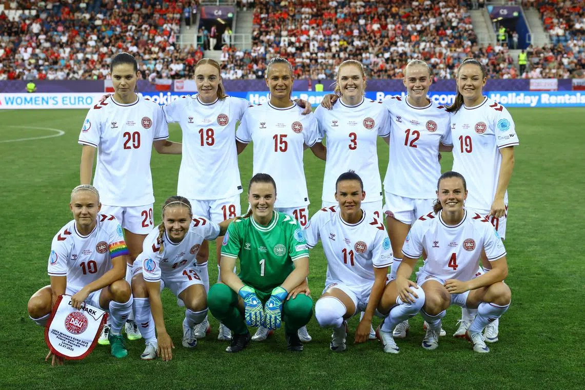 Soccer Football - UEFA Women's Euro 2025 - Group C - Poland v Denmark - Stadion Allmend, Lucerne, Switzerland - July 12, 2025 Denmark players pose for a team group photo before the match REUTERS/Stephane Mahe