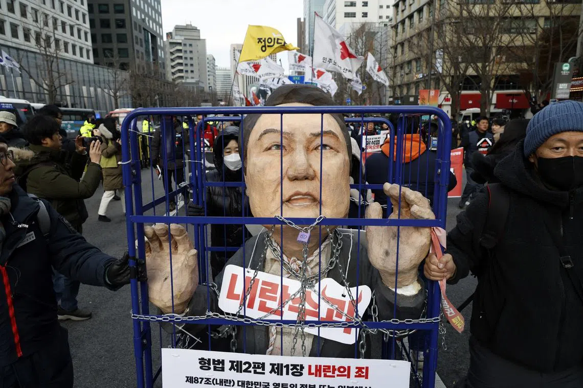 The support rate for Mr Yoon dropped to 11 per cent in a weekly tracking poll released on Dec 13 by Gallup Korea.