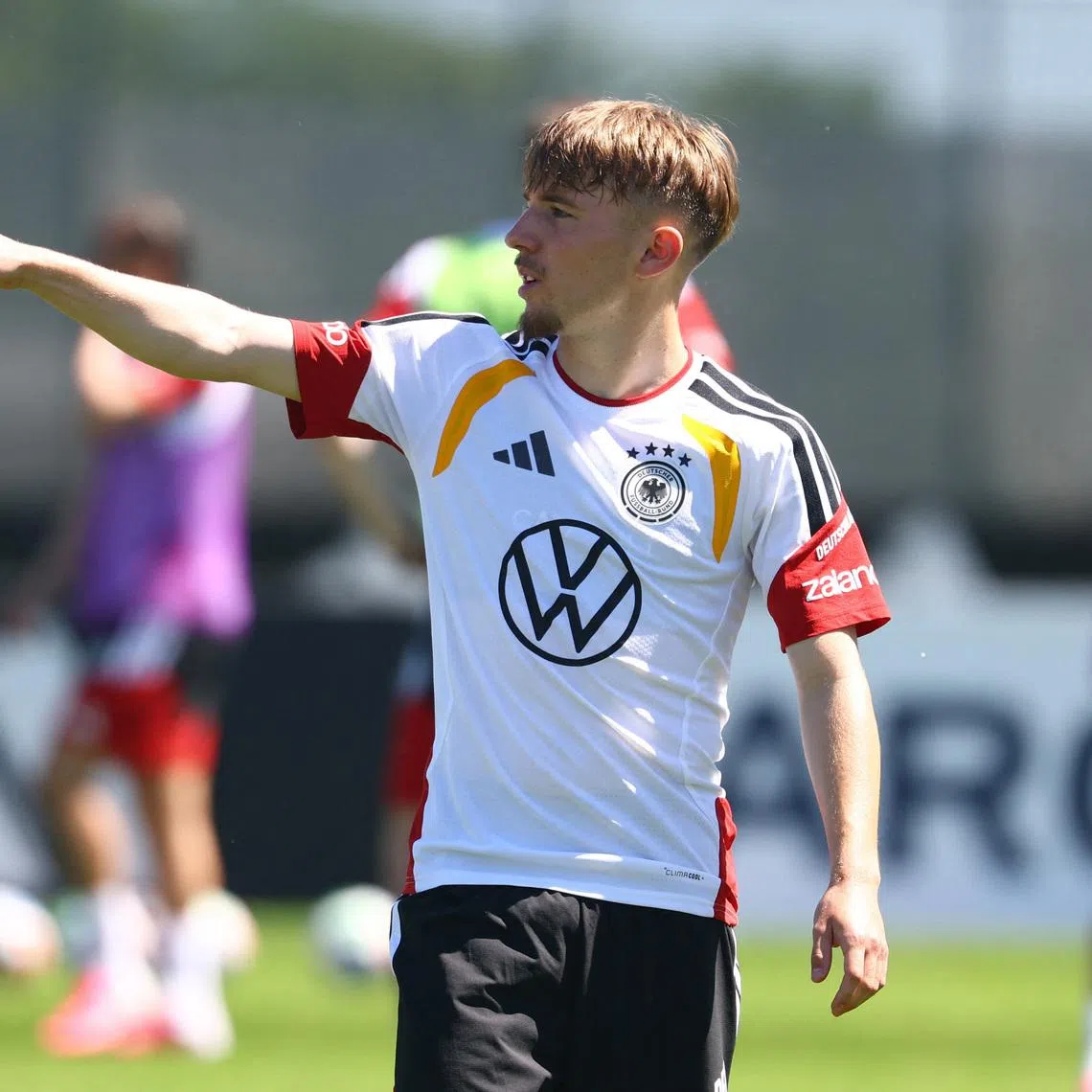 Soccer Football - FIFA World Cup 2026 - Germany Training - Adidas campus, Herzogenaurach, Germany - May 28, 2026 Germany's Lennart Karl during training REUTERS/Kai Pfaffenbach