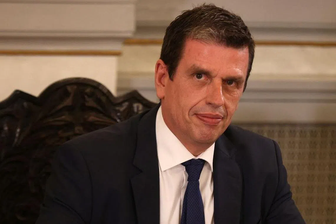 FILE PHOTO: Newly appointed Migration Minister Dimitris Kairidis attends a swearing-in ceremony of the new cabinet at the Presidential Palace in Athens, Greece, June 27, 2023. REUTERS/Stoyan Nenov/File Photo