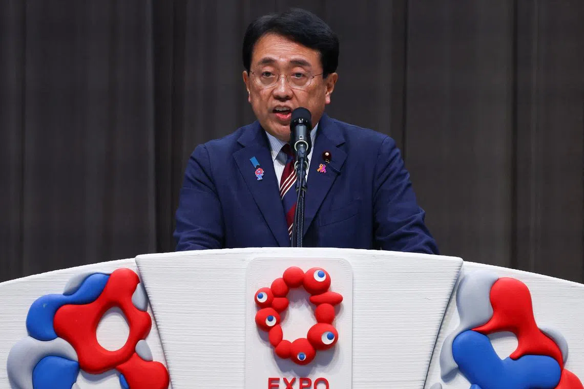 Japan's Economic Revitalization Minister Ryosei Akazawa speaks as he attends the USA national day celebration at Expo 2025 in Osaka, Japan, July 19, 2025. REUTERS/Kim Kyung-Hoon/File Photo
