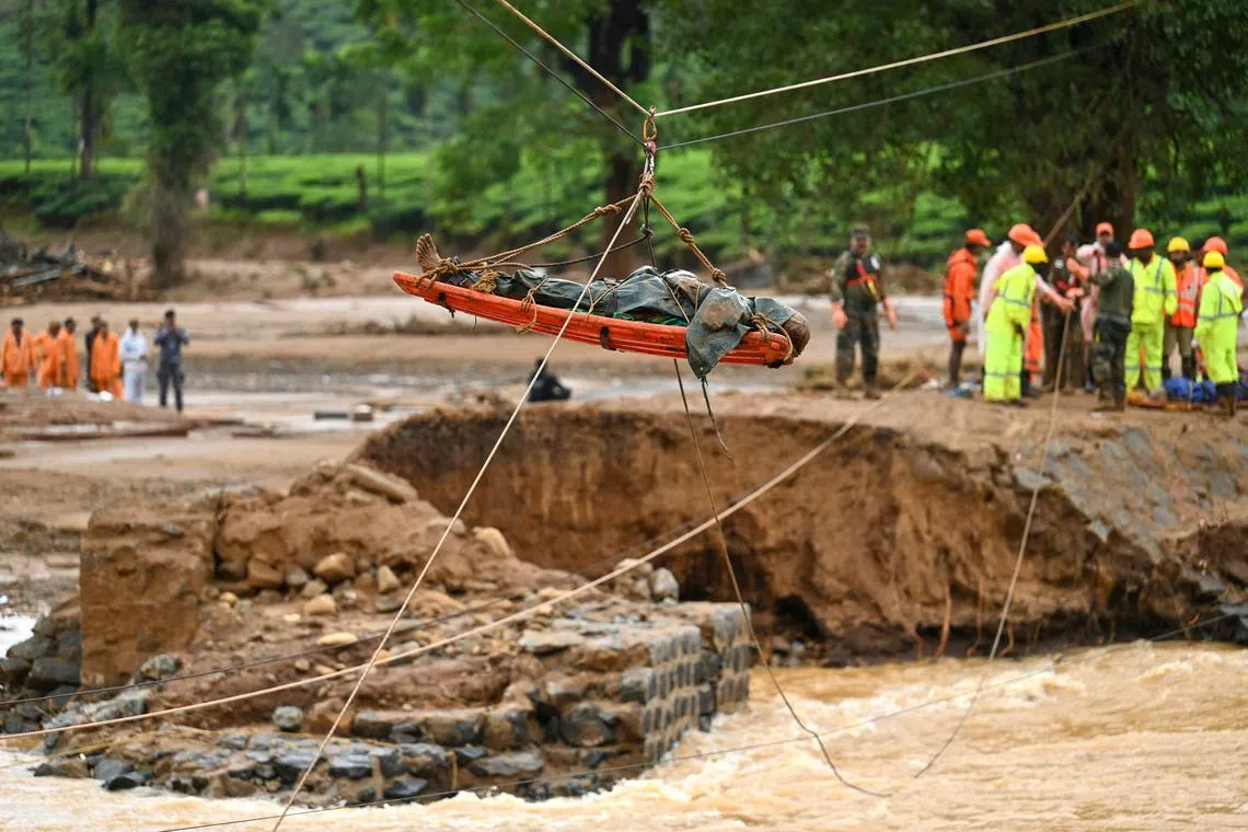 Monsoon rains battered the southern coastal state of Kerala and triggered landslides on July 30.