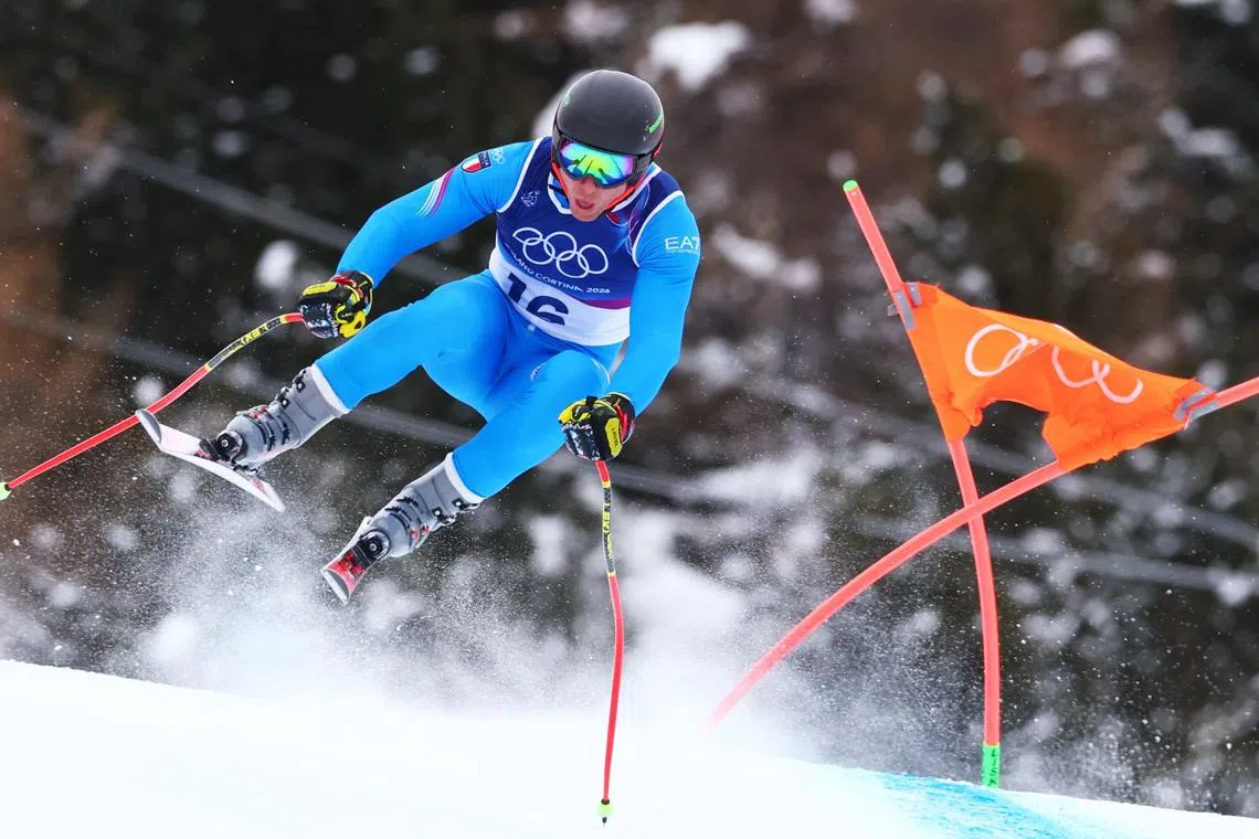 Milano Cortina 2026 Olympics - Alpine Skiing - Men's Downhill Training - Stelvio Ski Centre, Bormio, Italy - February 04, 2026 Mattia Casse of Italy in action during training REUTERS/Denis Balibouse