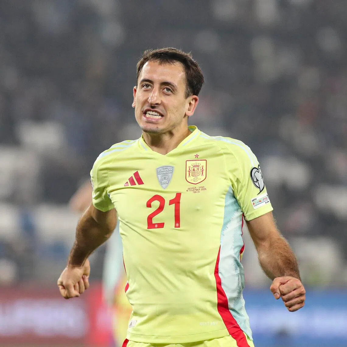 Spain's Mikel Oyarzabal bagged a brace as his team maintained their perfect qualification record.