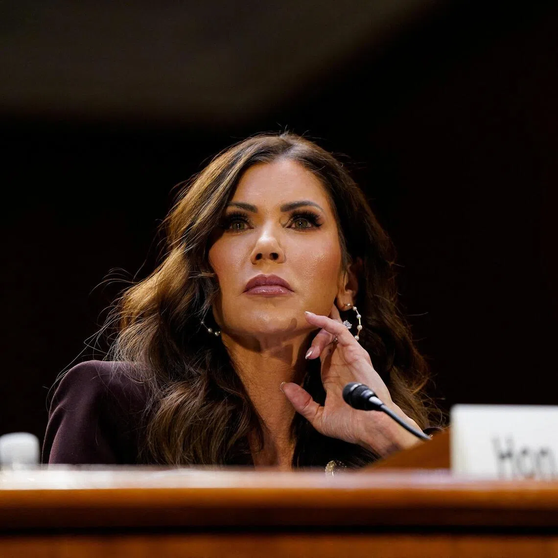US Homeland Security Secretary Kristi Noem testifying before a Senate Judiciary Committee hearing on March 3.