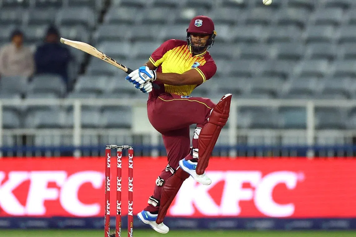 FILE PHOTO: Cricket - Third Twenty20 - South Africa v West Indies - Wanderers Stadium, Sandton, South Africa - March 28, 2023 West Indies' Nicholas Pooran in action REUTERS/Siphiwe Sibeko/File Photo