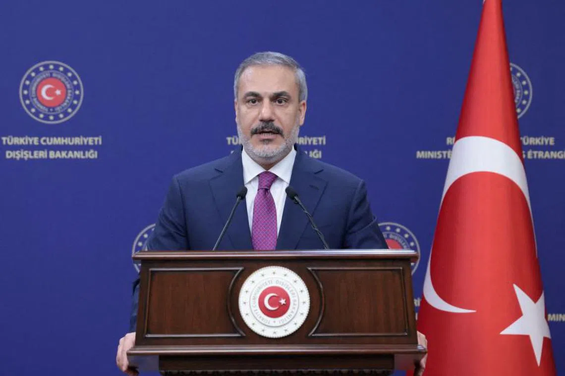 FILE PHOTO: Turkish Foreign Minister Hakan Fidan speaks during a press conference in Ankara, Turkey September 5, 2023. REUTERS/Cagla Gurdogan/File Photo