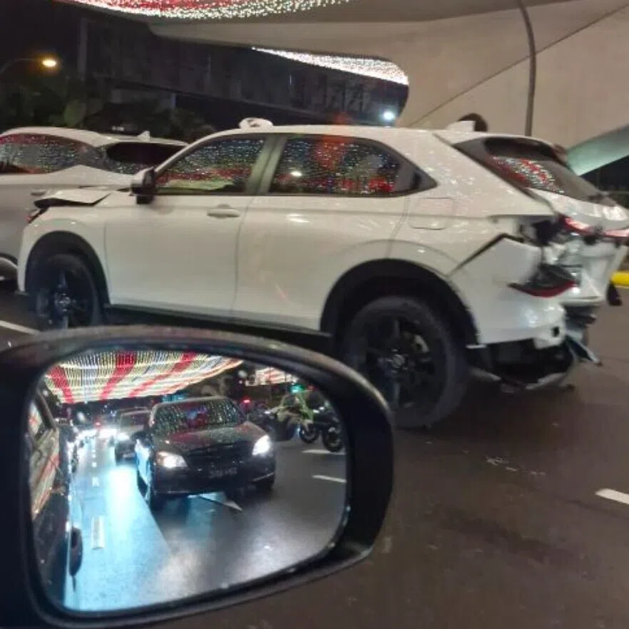 The accident involved three cars travelling towards the city.