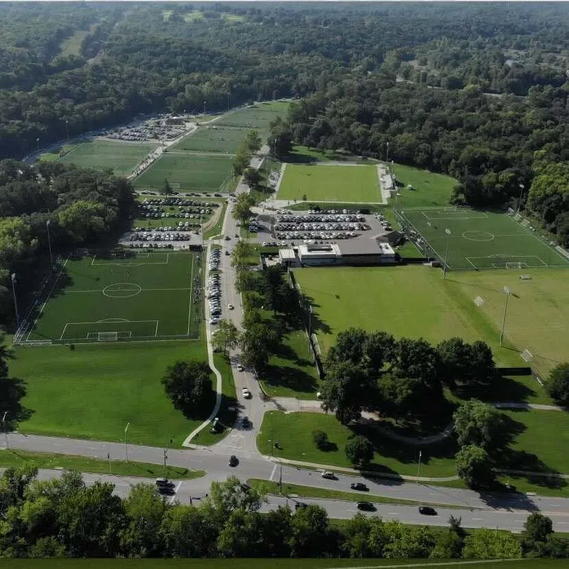 The incident occurred roughly 6.4km from where England are set to train at the Swope Soccer Village (pictured).