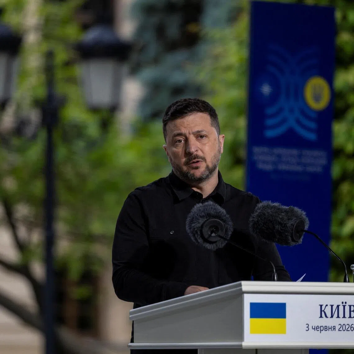 Ukrainian President Volodymyr Zelenskiy said Ukraine had already put forward proposals to move towards an end of the war “and Russia rejects them every time”.