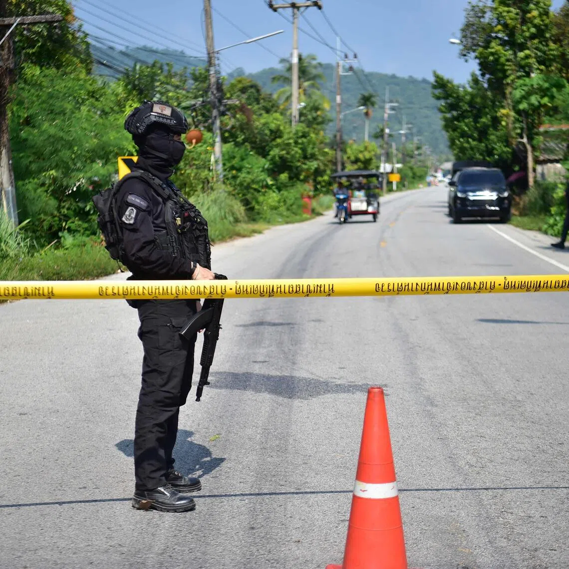 Dozens of coordinated arson and incendiary attacks across Thailand’s insurgency-hit south over the weekend left at least three people injured and damaged government property, authorities said.