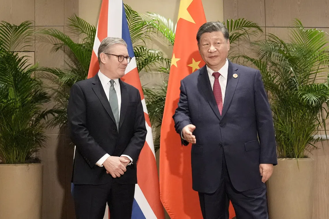 British Prime Minister Keir Starmer attends a bilateral meeting with President Xi Jinping of China, at the Sheraton Hotel, as he attends the G20 summit in Rio de Janeiro, Brazil, November 18, 2024. Stefan Rousseau/Pool via REUTERS/File Photo