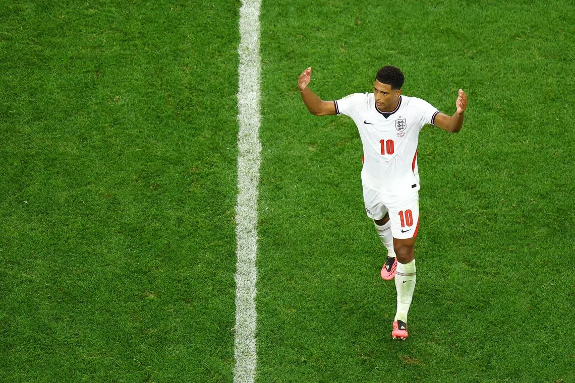 Bellingham scored England’s third goal early in the second half after charging through on goal.