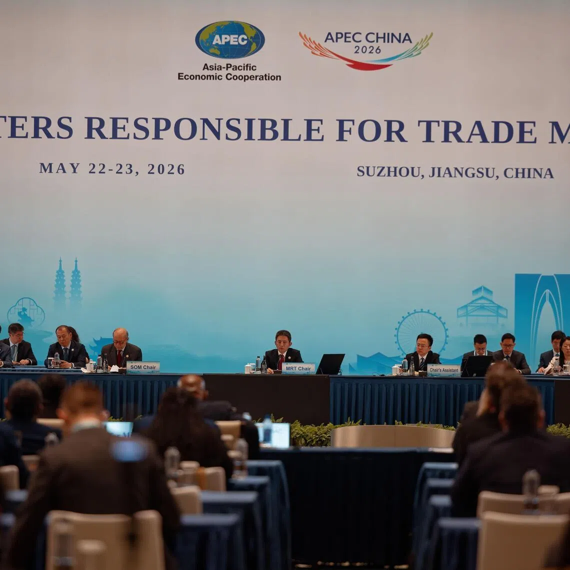 Delegates attending the opening ceremony of the APEC meeting in Suzhou, China, on May 22.