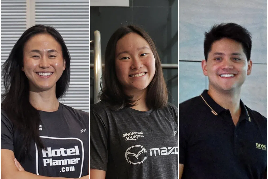 Olympic champion Joseph Schooling (right) urged the fraternity to move on from the incident involving swimmers Quah Ting Wen (left) and Gan Ching Hwee.