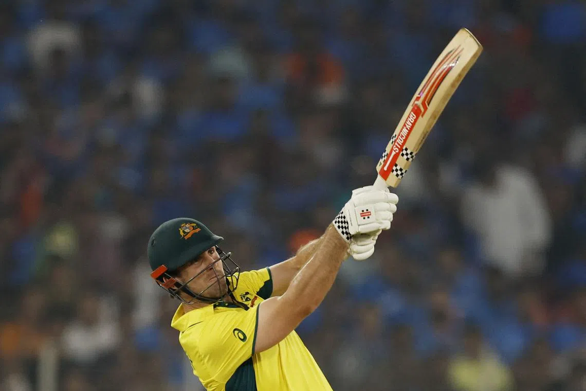 FILE PHOTO: Cricket - ICC Cricket World Cup 2023 - Final - India v Australia - Narendra Modi Stadium, Ahmedabad, India - November 19, 2023 Australia's Mitchell Marsh in action REUTERS/Adnan Abidi/File Photo