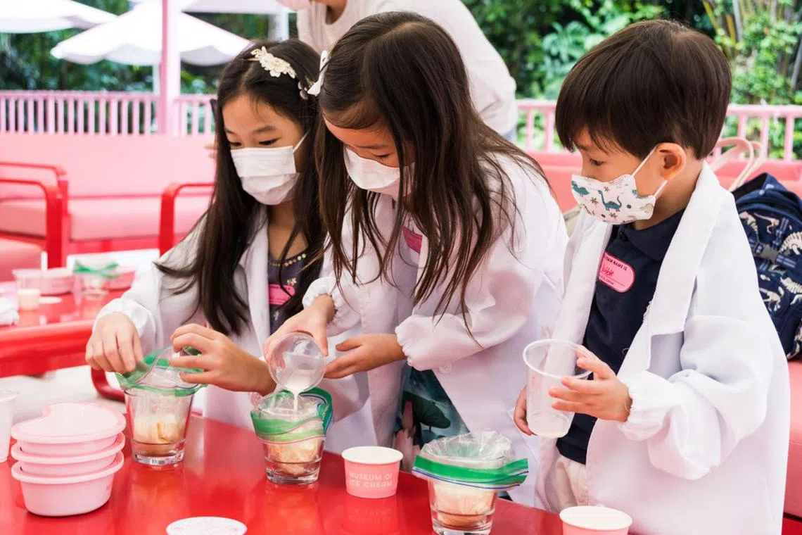 Kids can learn to make frozen treats and edible slimes at the Museum of Ice Cream during the June school holidays.