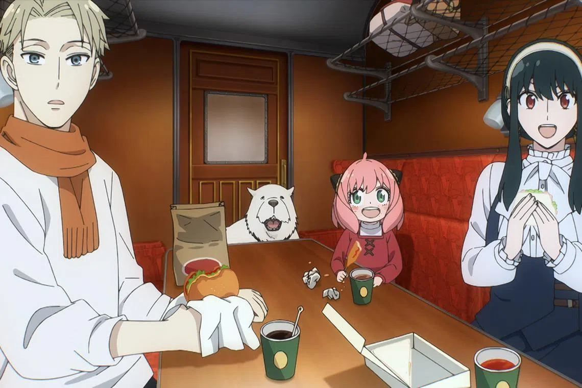 A still from the anime movie Spy X Family Code: White, a spin-off of the popular anime and manga series Spy X Family.