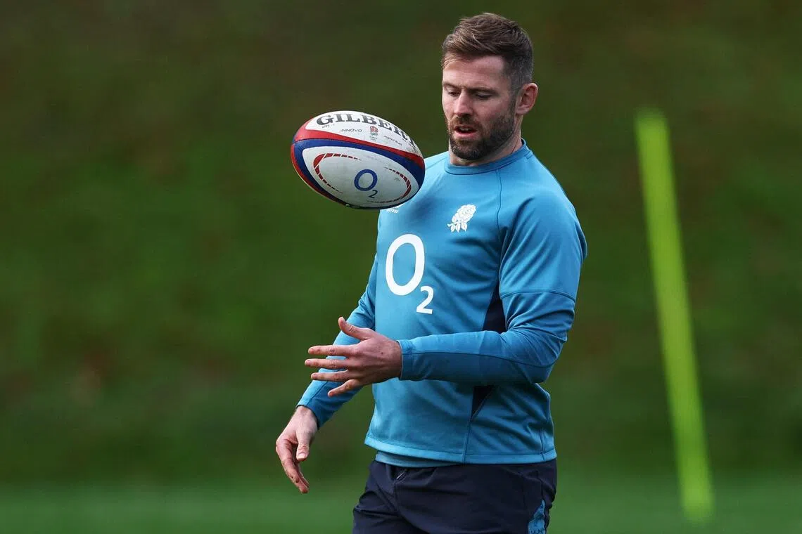 England's Elliot Daly during training.