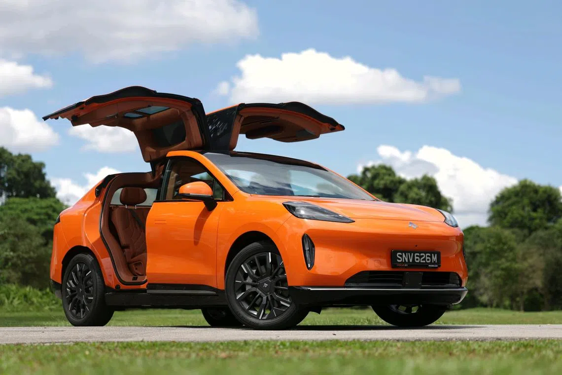 Outdoor shoot for Life! motoring review of the Hyptec HT electric car with gullwing doors on March 11, 2025.