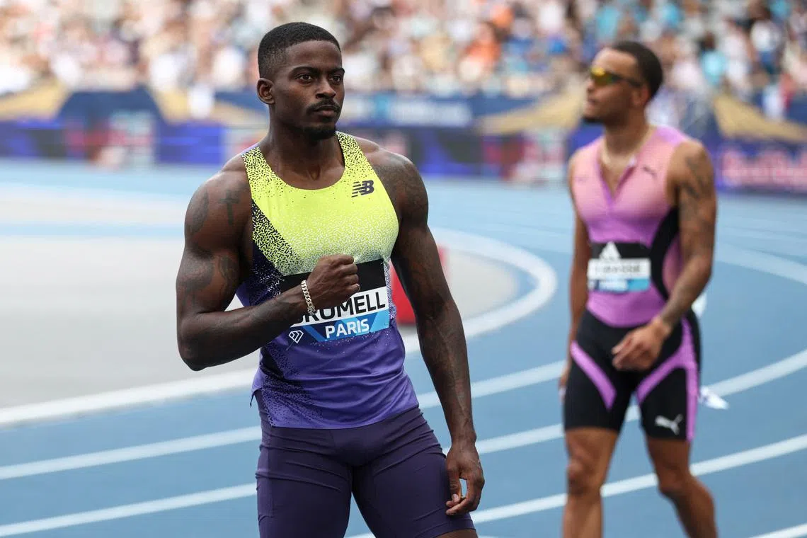 Athletics - Diamond League - Paris - Charlety Stadium, Paris, France - June 28, 2026 Trayvon Bromell of the U.S. after the men's 100m REUTERS/Tom Nicholson