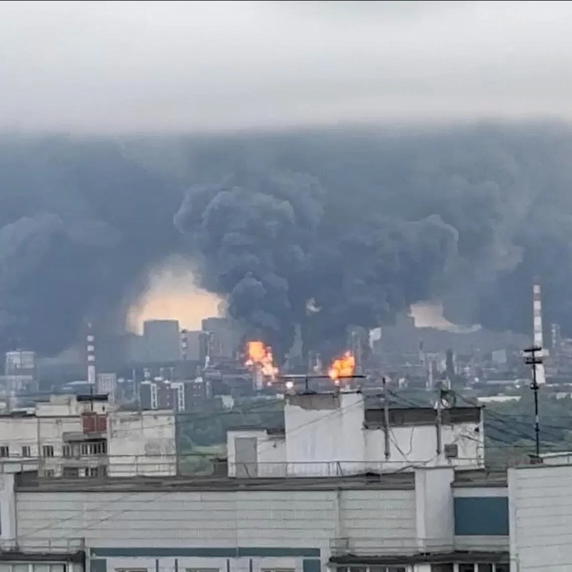 Ukraine has been using drones to strike a range of targets in Russia, including this oil refinery in Moscow on June 18.
