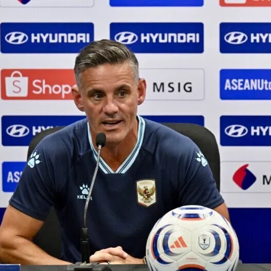 Indonesia coach John Herdman during a press conference at the ASEAN Championship in August.