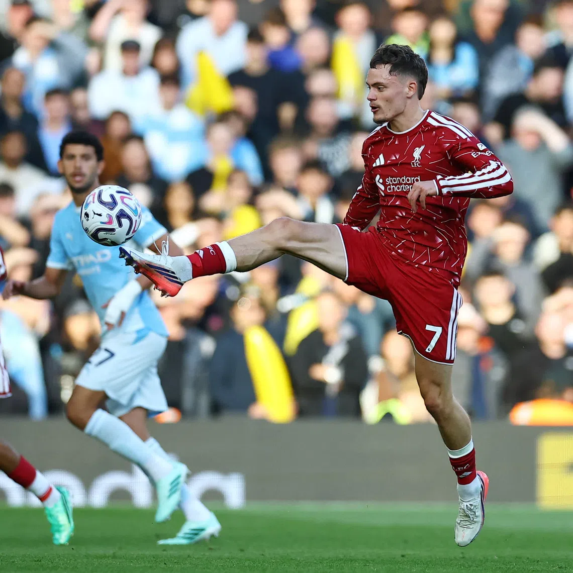Soccer Football - Premier League - Liverpool v Manchester City - Anfield, Liverpool, Britain - October 11, 2026 Liverpool's Florian Wirtz in action REUTERS/Phil Noble