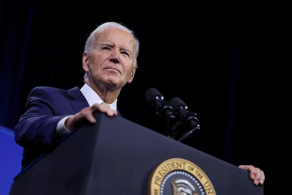 Thirty-nine per cent of Democratic respondents to a Reuters/Ipsos poll said they believed that Mr Biden should end his White House run.