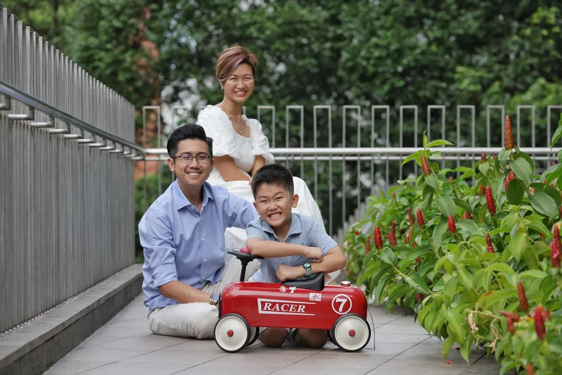 ST20230808_202358316056 : Gin Tay/ vlcancer/ Venessa Lee MY/
(Feature on childhood cancer)
Profile of child cancer survivor, Damien Wai 7; together with his father, Andre Wai 42, runs his own organisational development consultancy; and his mother, Rebecca Sit 41, senior manager in the legal sector; photographed at VIVA-Hub on Aug 8, 2023. 