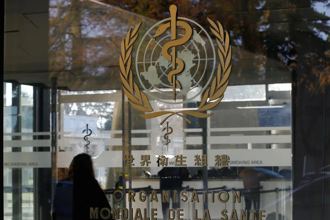 FILE PHOTO: A logo is pictured on the World Health Organization (WHO) headquarters in Geneva, Switzerland, November 22, 2017.  REUTERS/Denis Balibouse/File Photo