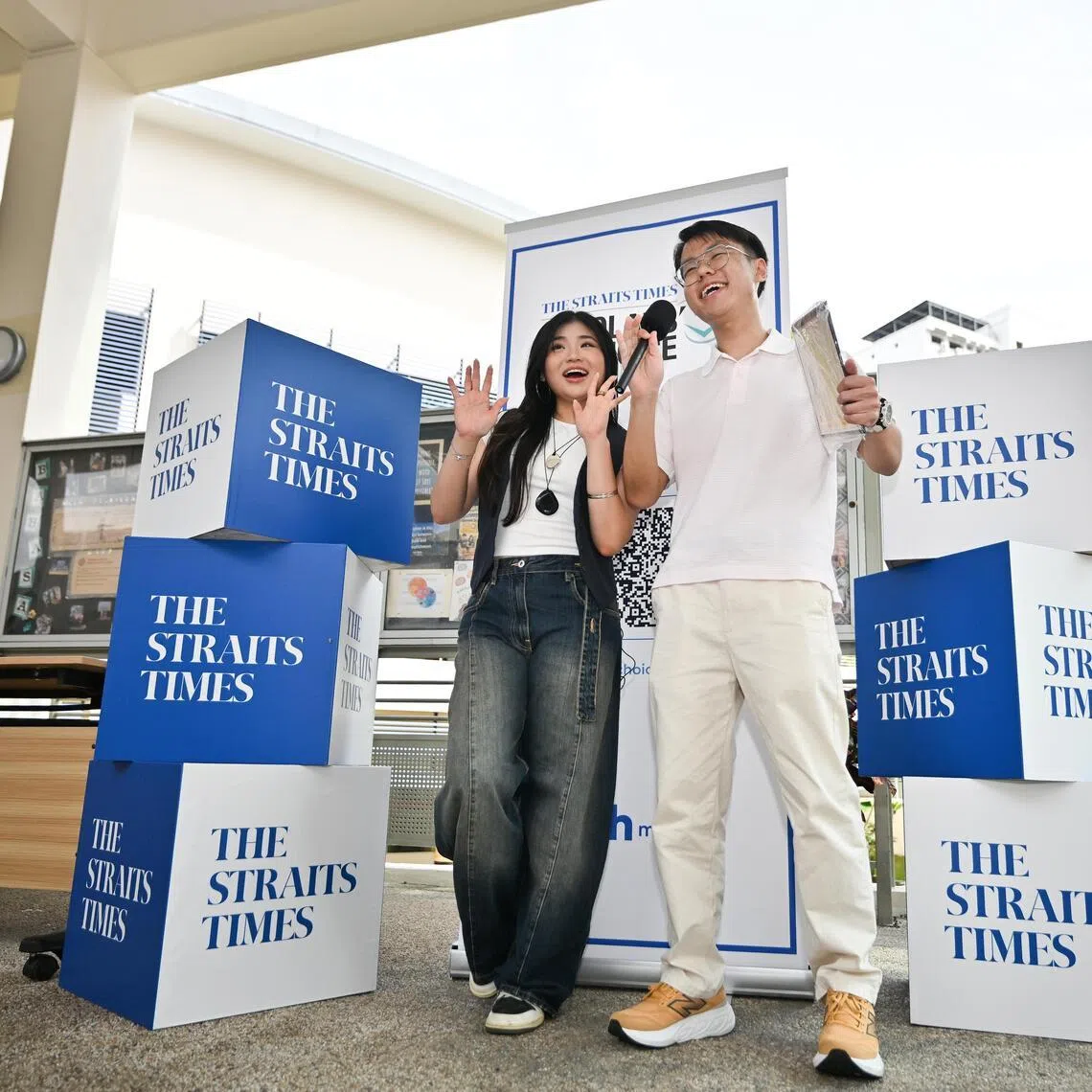 ST20260227-202672000280-Lim Yaohui-Megan Wee-mwscholar/

Mr Goh Jun Keat, 21 being interviewed by Kiss92FM DJ Shawnia Seah at ST's booth at Tampines-Meridian Junior College on Feb 27, 2026. 

ST will be hosting its second school outreach event for platform Scholars' Choice at Tampines-Meridian Junior College on Feb 27 (Friday), which coincides with the release of the A-Level results.

Scholars' Choice is a one-stop website that provides comprehensive information about scholarships offered by both private organisations and government bodies.

(ST PHOTO: LIM YAOHUI)