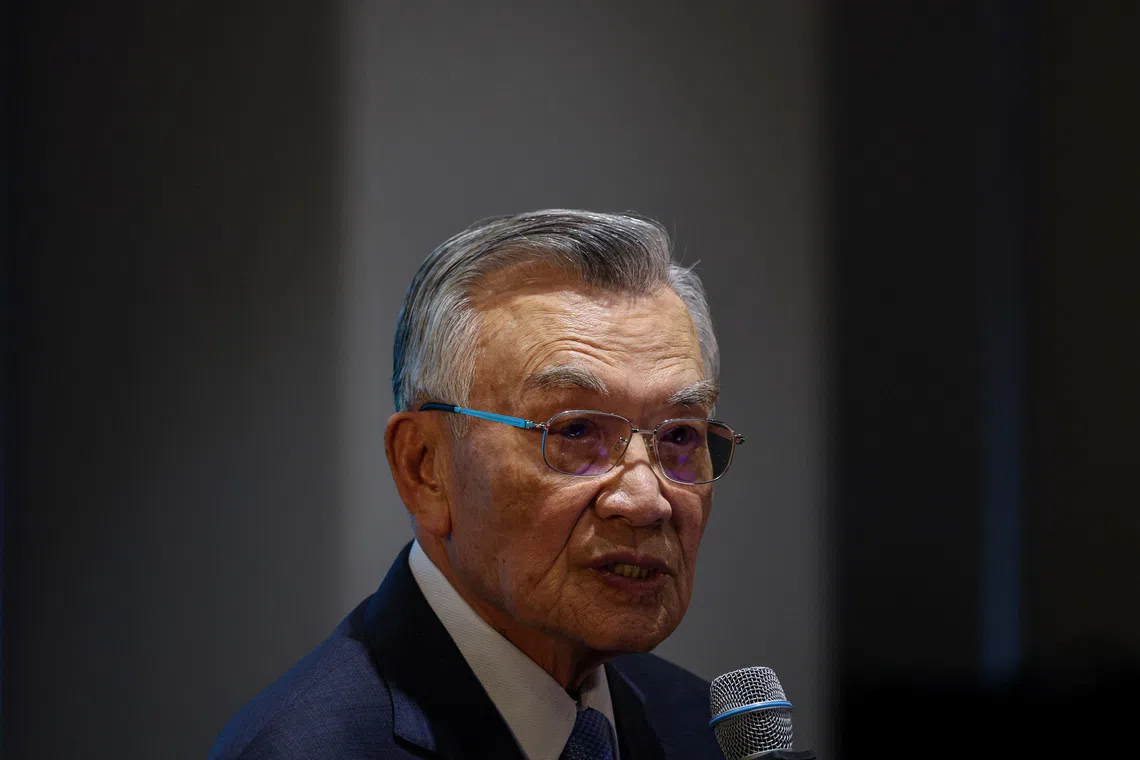 Taiwan's envoy to the Asia-Pacific Economic Cooperation (APEC) summit, Presidential Adviser Lin Hsin-i, speaks during a press conference at the end of the Asia-Pacific Economic Cooperation (APEC) Summit in Gyeongju, South Korea, November 1, 2025. REUTERS/Tyrone Siu