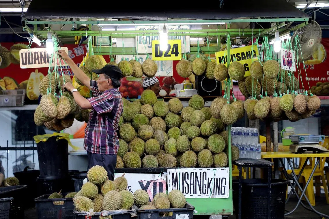 Malaysia was previously allowed to ship only the whole frozen fruit and other durian-based products to China.