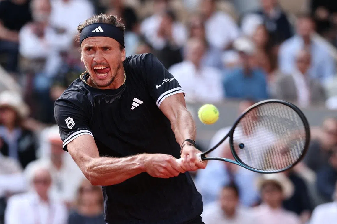 Tennis - French Open - Roland Garros, Paris, France - June 7, 2026 Germany's Alexander Zverev in action during the final against Italy's Flavio Cobolli REUTERS/Benoit Tessier