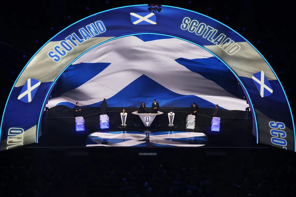 Soccer Football - FIFA World Cup 2026 - FIFA World Cup 2026 Draw - John F. Kennedy Center for the Performing Arts, Washington, D.C., U.S. - December 5, 2025 General view as Draw Assistant Aaron Judge draws Scotland during the FIFA World Cup 2026 draw. REUTERS/Carlos Barria