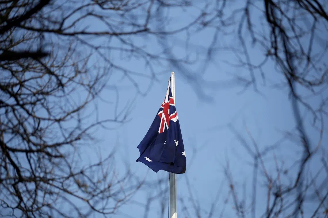 FILE PHOTO: An Australian flag is pictured at its embassy in Beijing, China January 24, 2019. REUTERS/Jason Lee/File photo