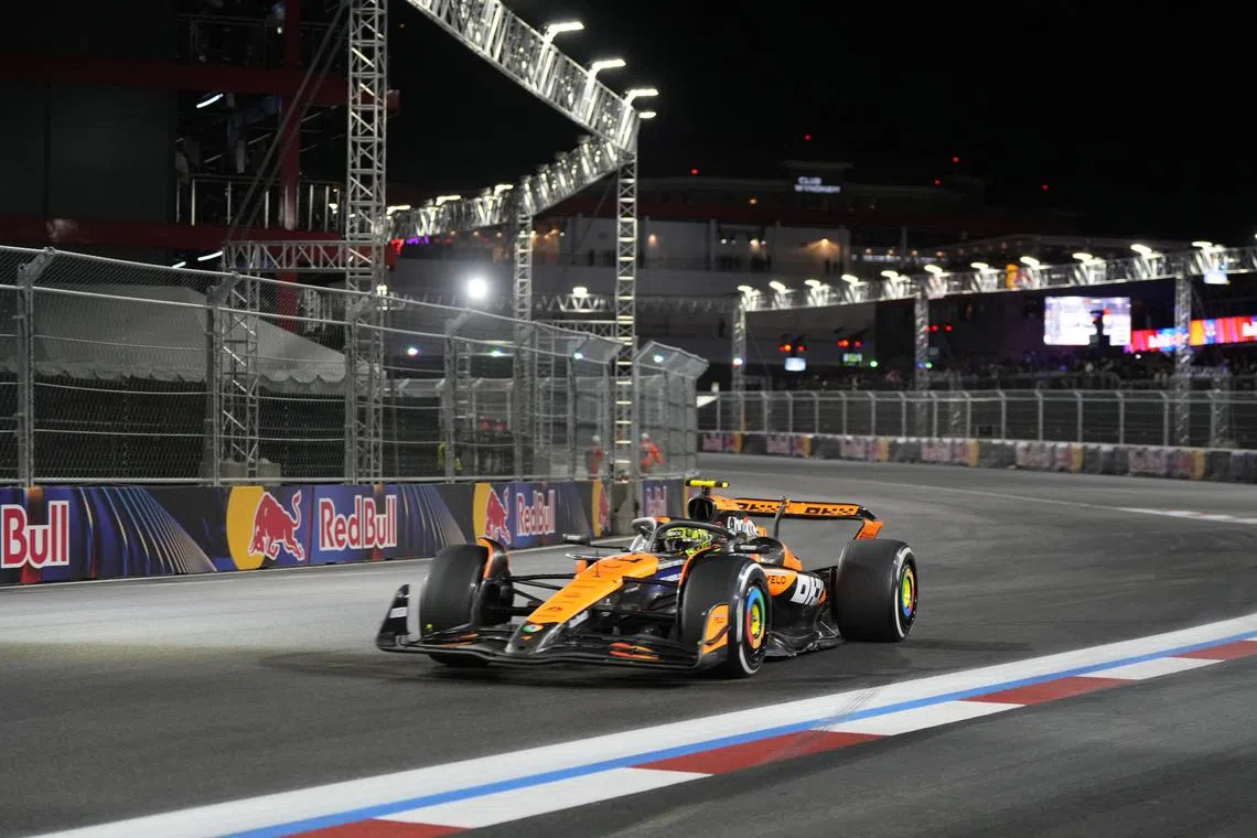 McLaren's Lando Norris during the Las Vegas Grand Prix. The Briton believes that the track and conditions in Qatar should suit his team better.